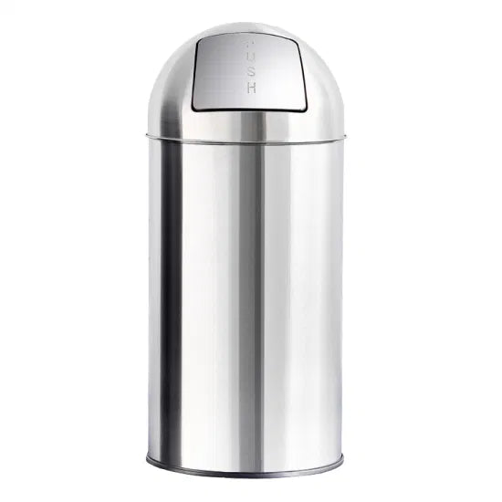 Omega Stainless Steel Push Cover Outdoor Bin - 70 L