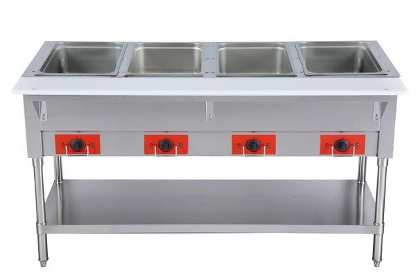 Omega FZ-06D Electric 4 Well Steam Table - 120V or 208-240V, NO WATER REQUIRED - Omni Food Equipment