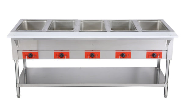Omega FZ-06E Electric 5 Well Steam Table - 208-240V, NO WATER REQUIRED - Omni Food Equipment