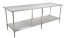Omega HEAVY DUTY 16 Ga. (1.5mm) Stainless Steel Work Table - Various Sizes - Omni Food Equipment