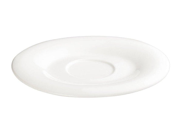 Winco Ardesia Ocea Creamy White Porcelain Oval Saucer - Omni Food Equipment