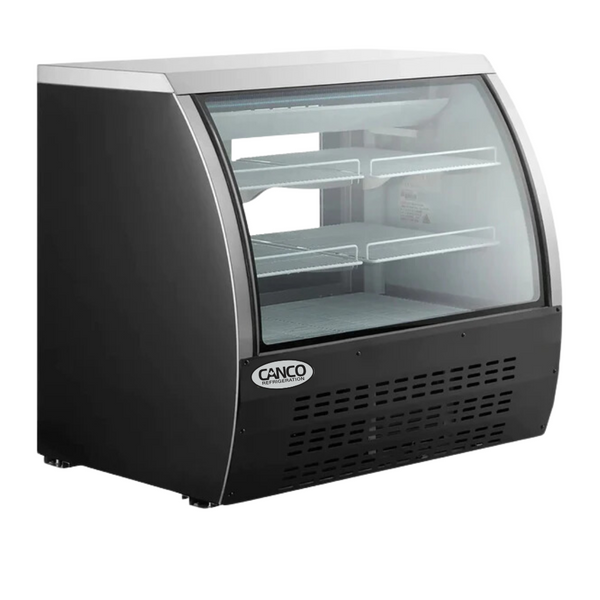 Canco DC-47B Curved Glass 47" Refrigerated Deli Case - Black