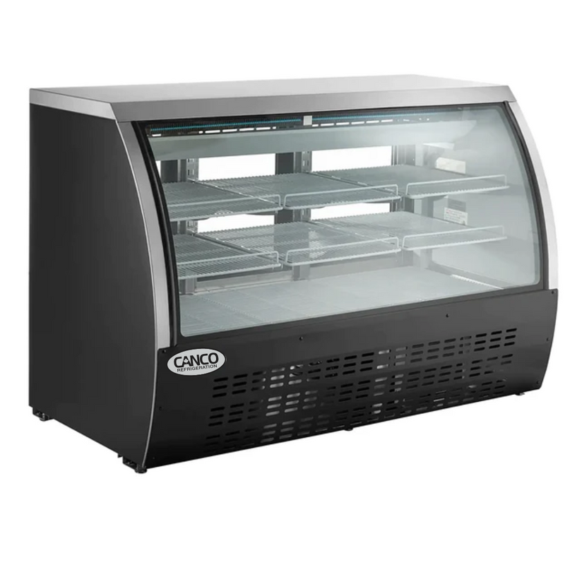 Canco DC-79B Curved Glass 79" Refrigerated Deli Case - Black