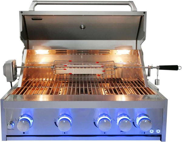 Sonicook 4-Burner Gas Barbecue Grill with Rotisserie - MK04SS304