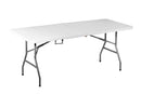 Omega 6 Feet White Portable Indoor/Outdoor Plastic & Metal Folding Table with Handle
