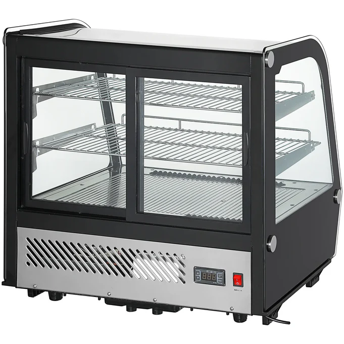 Canco Counter Top 27" Curved Glass Refrigerated Pastry Display Case - RTW-120L-4