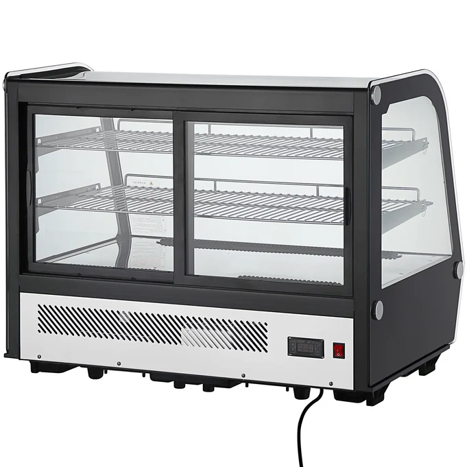 Canco Counter Top 35" Curved Glass Refrigerated Pastry Display Case- RTW-160L-4