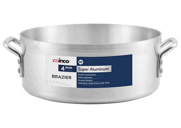 Winco ALB Series Super Aluminum Brazier, 4mm Thick - Various Sizes