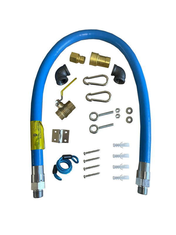 Canco - CGH-36-KIT Commercial 3/4" Diameter Quick Disconnect Gas Hose Kit - 36" Hose Length