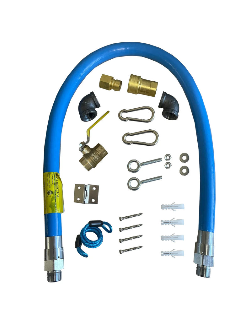 Canco - CGH-36-KIT Commercial 3/4" Diameter Quick Disconnect Gas Hose Kit - 36" Hose Length