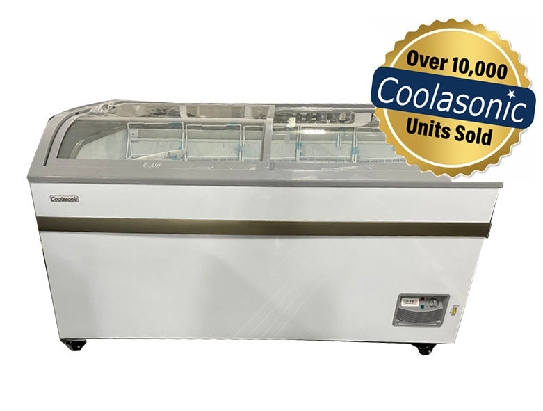 Coolasonic 500Y Double Door 58" Display Chest Freezer/Refrigerator