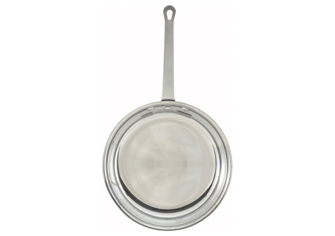 Winco AFP-12 12" Aluminum Frying Pan w/ Solid Metal Handle