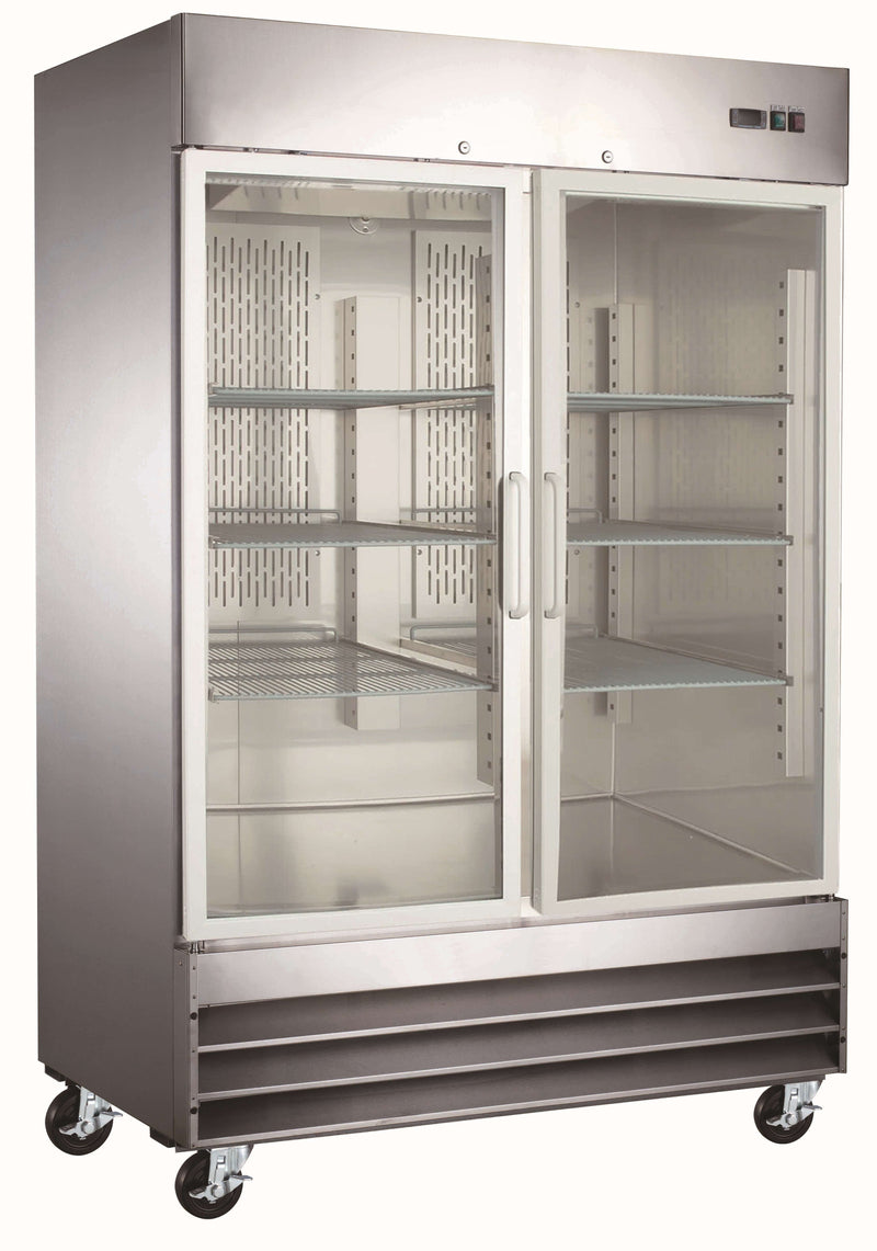 Canco SSGR-1320 Double Glass Door 54" Wide Stainless Steel Refrigerator