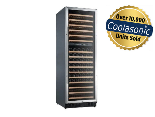 Coolasonic JC430 Single Swing Glass Door Commercial Upright Wine Cooler with 166 Bottle Capacity