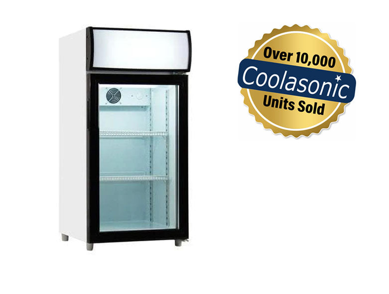 Coolasonic P80WA 18" Single Door Display Counter Top Refrigerator