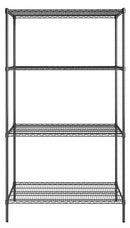 Canarac Chrome/Black Epoxy Wire Shelf Kits (72" High, 4 Shelves) - Various Sizes - Omni Food Equipment