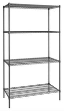 Canarac Chrome/Black Epoxy Wire Shelf Kits (72" High, 4 Shelves) - Various Sizes - Omni Food Equipment