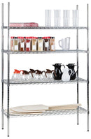 Canarac Chrome/Black Epoxy Wire Shelf Kits (72" High, 4 Shelves) - Various Sizes - Omni Food Equipment