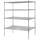 Canarac Chrome/Black Epoxy Wire Shelf Kits (72" High, 4 Shelves) - Various Sizes - Omni Food Equipment