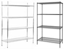 Canarac Chrome/Black Epoxy Wire Shelf Kits (72" High, 4 Shelves) - Various Sizes - Omni Food Equipment