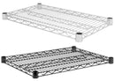 Canarac Individual Chrome/Black Epoxy Wire Shelf - Various Sizes - Omni Food Equipment