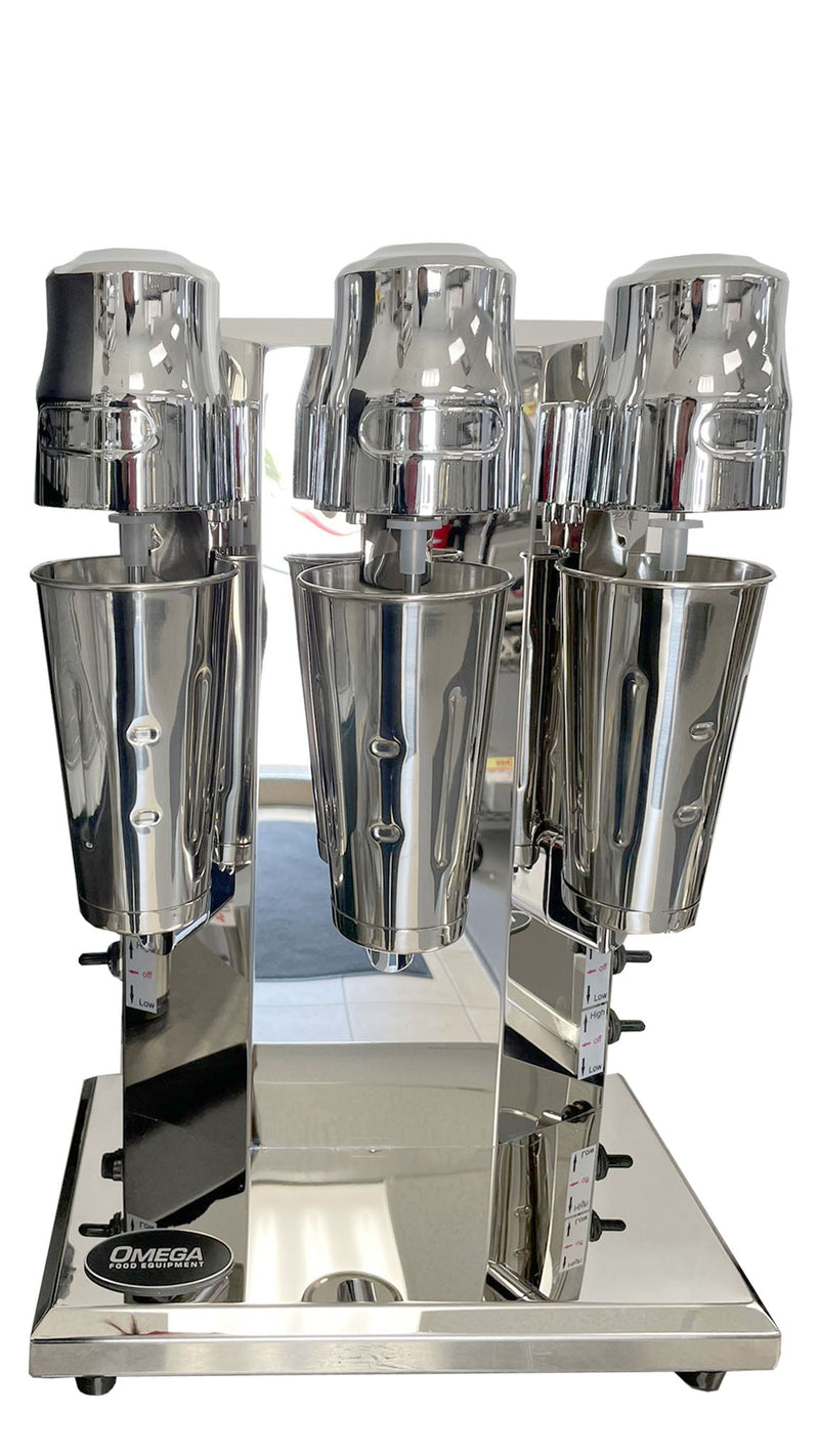 Omega Three Cup Stainless Steel Triple-Spindle Drink Mixer TT-MK6A (3 x 800ML)