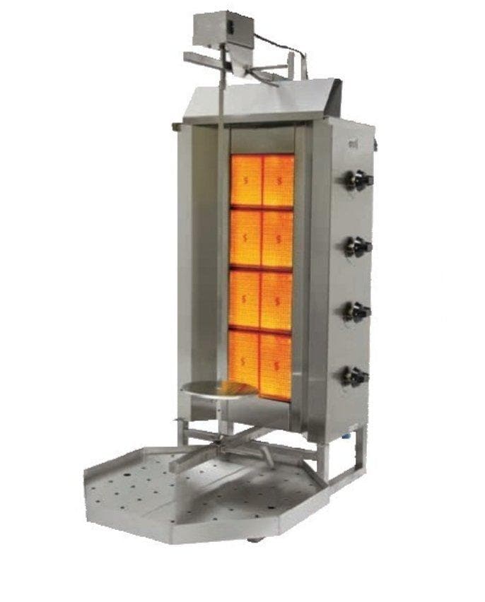 Omega 4GDU Natural Gas/Propane 4 Burner Shawarma/Doner Broiler - Omni Food Equipment