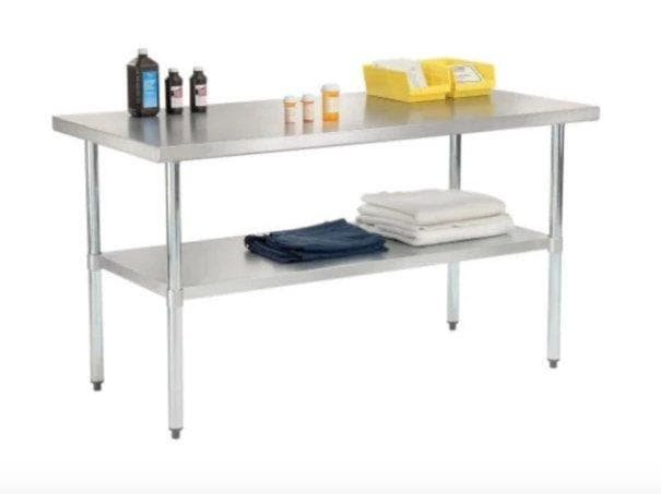 Omega ECONOMY 18 Ga. (1.2mm) Stainless Steel Work Tables - Various Sizes - Omni Food Equipment