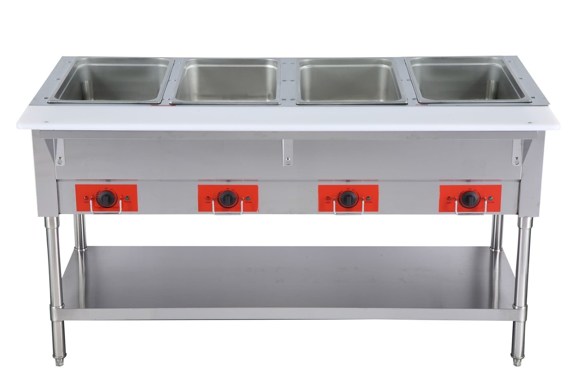 Omega FZ-06D Electric 4 Well Steam Table - 120V or 208-240V, NO WATER