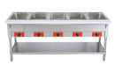 Omega FZ-06E Electric 5 Well Steam Table - 208-240V, NO WATER REQUIRED - Omni Food Equipment