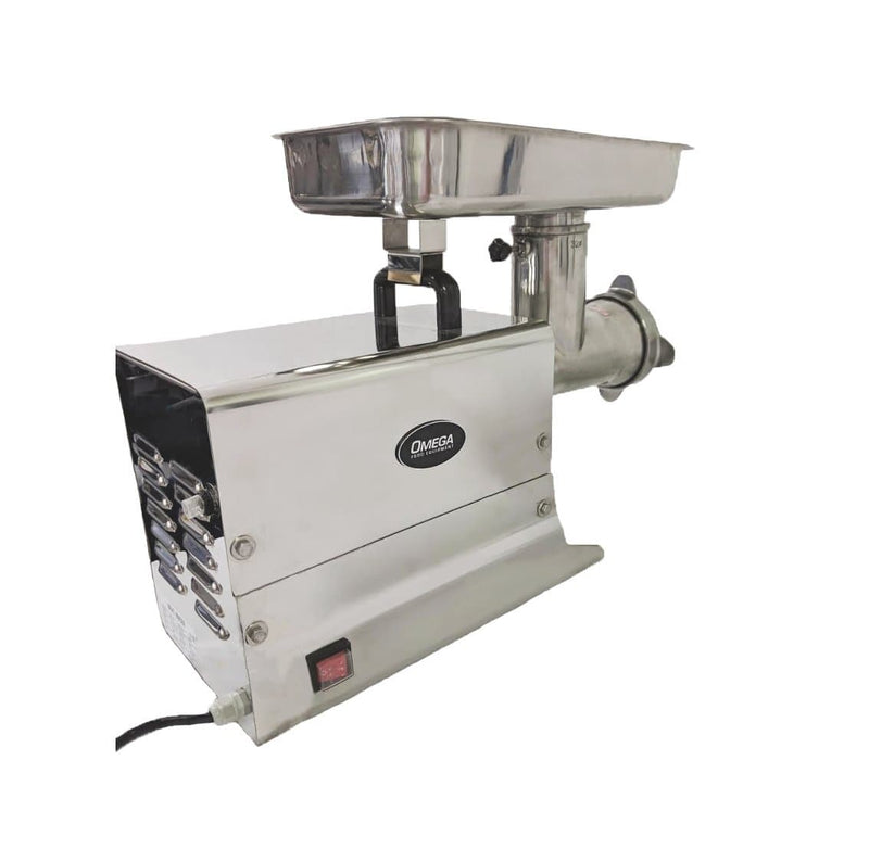 Omega HFM-32 Size 32 Meat Grinder - 15.5" x 10" Feeding Pan, 2 HP, 120V - Omni Food Equipment