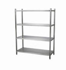 Omega Stainless Steel 4 Tier Free Standing Shelf - Various Sizes - Omni Food Equipment