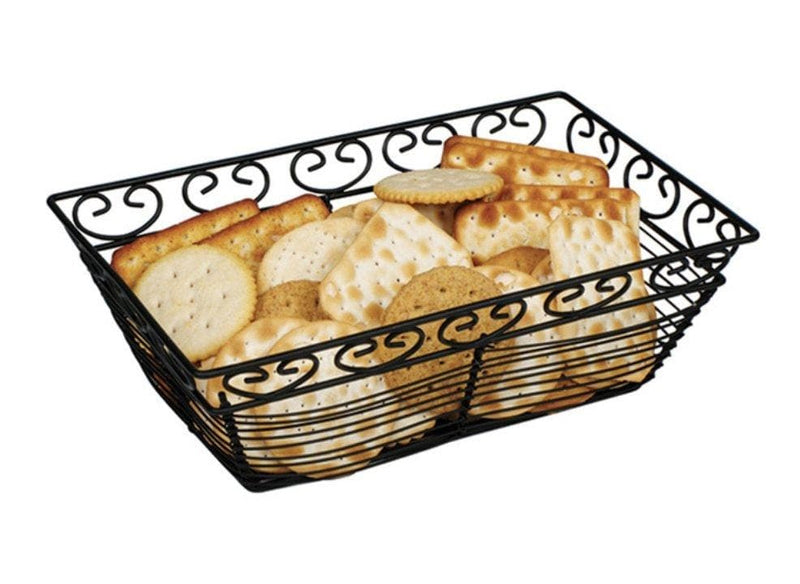 Winco Black Wire Bread Basket - Various Sizes - Omni Food Equipment