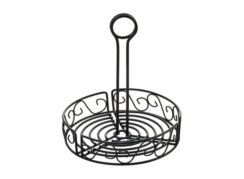 Winco Black Wire Round Condiment Caddy - Omni Food Equipment