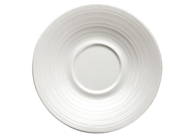 Winco Bright White Zendo 6″ Porcelain Saucer - Omni Food Equipment