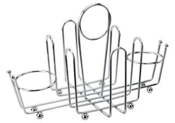 Winco Chrome Plated Cruet Rack for Salt/Pepper Shaker & Sugar Packets - Omni Food Equipment