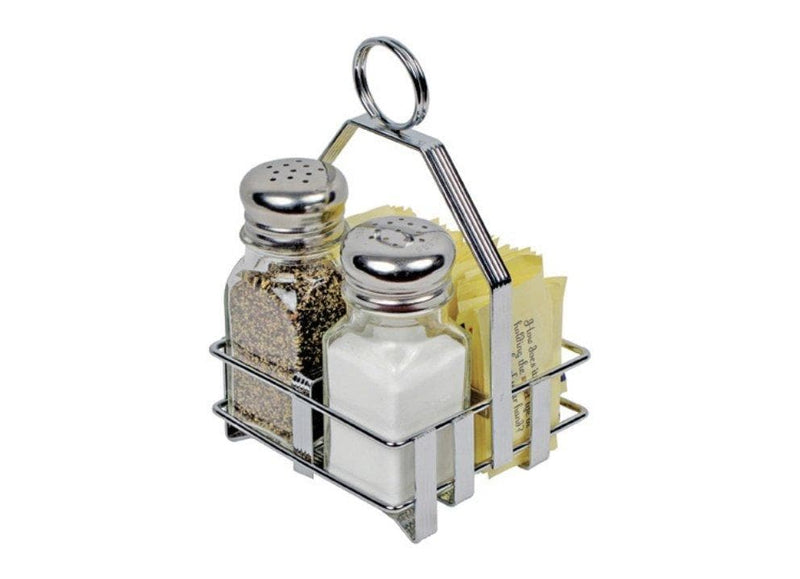 Winco Chrome Plated Cruet Rack for Salt/Pepper Shaker & Sugar Packets - Omni Food Equipment