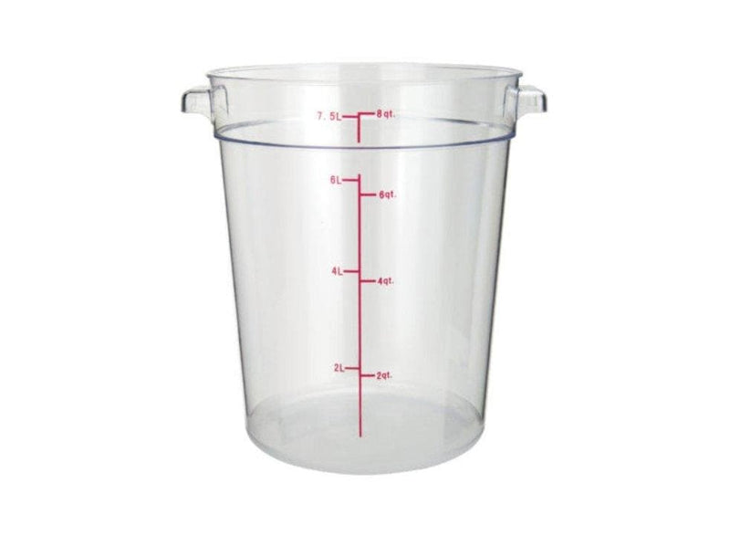 Winco Clear Polycarbonate Round Storage Container - Various Sizes - Omni Food Equipment