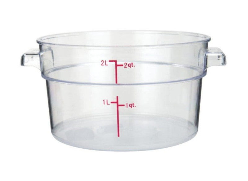 Winco Clear Polycarbonate Round Storage Container - Various Sizes - Omni Food Equipment