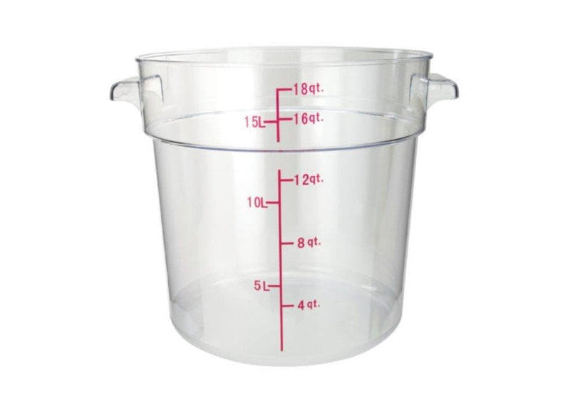 Winco Clear Polycarbonate Round Storage Container - Various Sizes - Omni Food Equipment