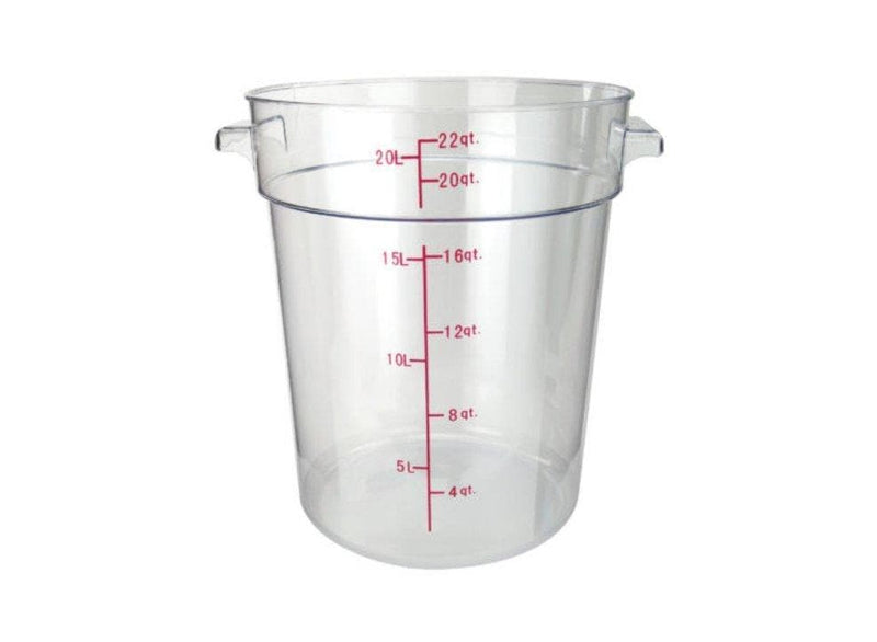 Winco Clear Polycarbonate Round Storage Container - Various Sizes - Omni Food Equipment