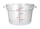Winco Clear Polycarbonate Round Storage Container - Various Sizes - Omni Food Equipment