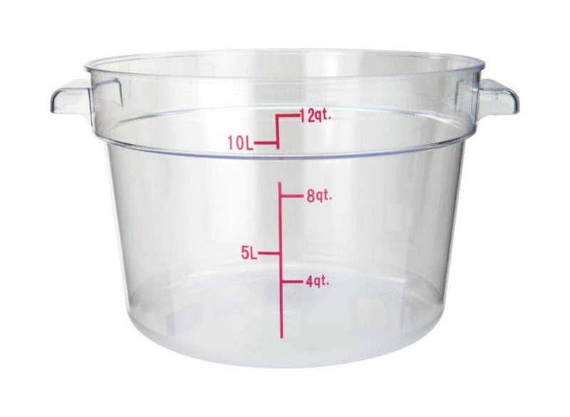 Winco Clear Polycarbonate Round Storage Container - Various Sizes - Omni Food Equipment