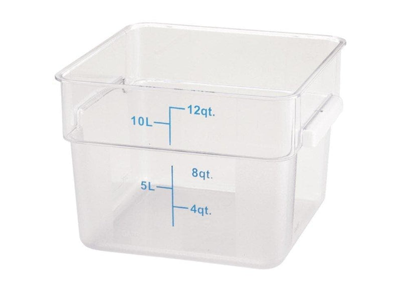 Winco Clear Polycarbonate Square Storage Container - Various Sizes - Omni Food Equipment