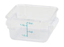 Winco Clear Polycarbonate Square Storage Container - Various Sizes - Omni Food Equipment