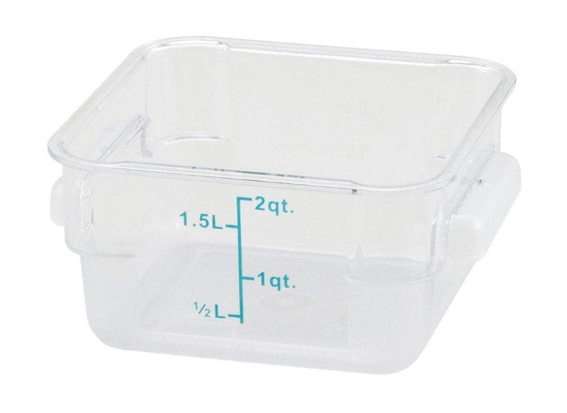 Winco Clear Polycarbonate Square Storage Container - Various Sizes - Omni Food Equipment