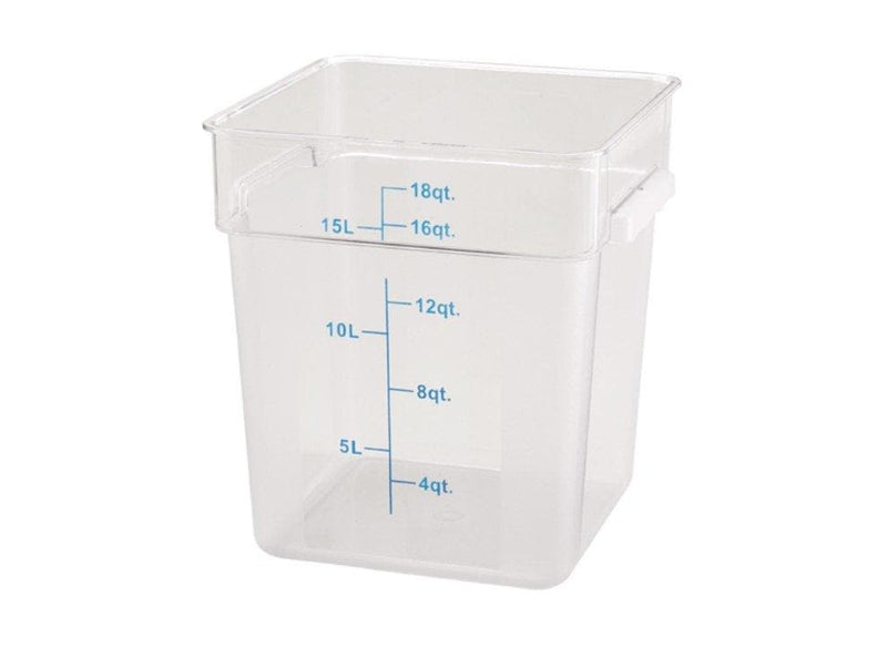 Winco Clear Polycarbonate Square Storage Container - Various Sizes - Omni Food Equipment