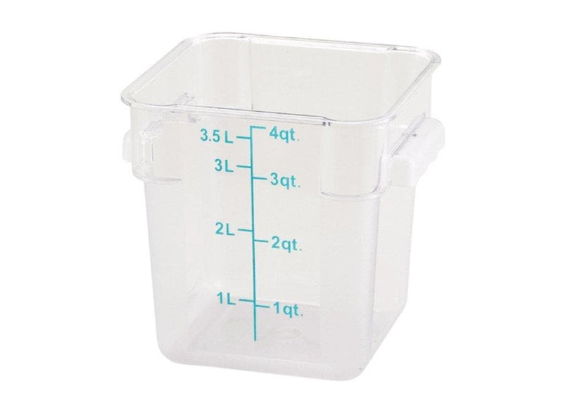 Winco Clear Polycarbonate Square Storage Container - Various Sizes - Omni Food Equipment