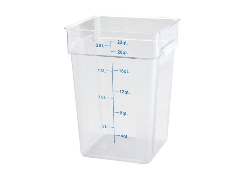 Winco Clear Polycarbonate Square Storage Container - Various Sizes - Omni Food Equipment