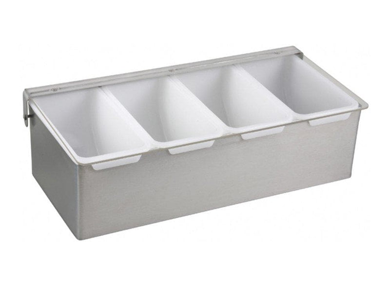 Winco Condiment Holder With Stainless Steel Base - Various Sizes - Omni Food Equipment